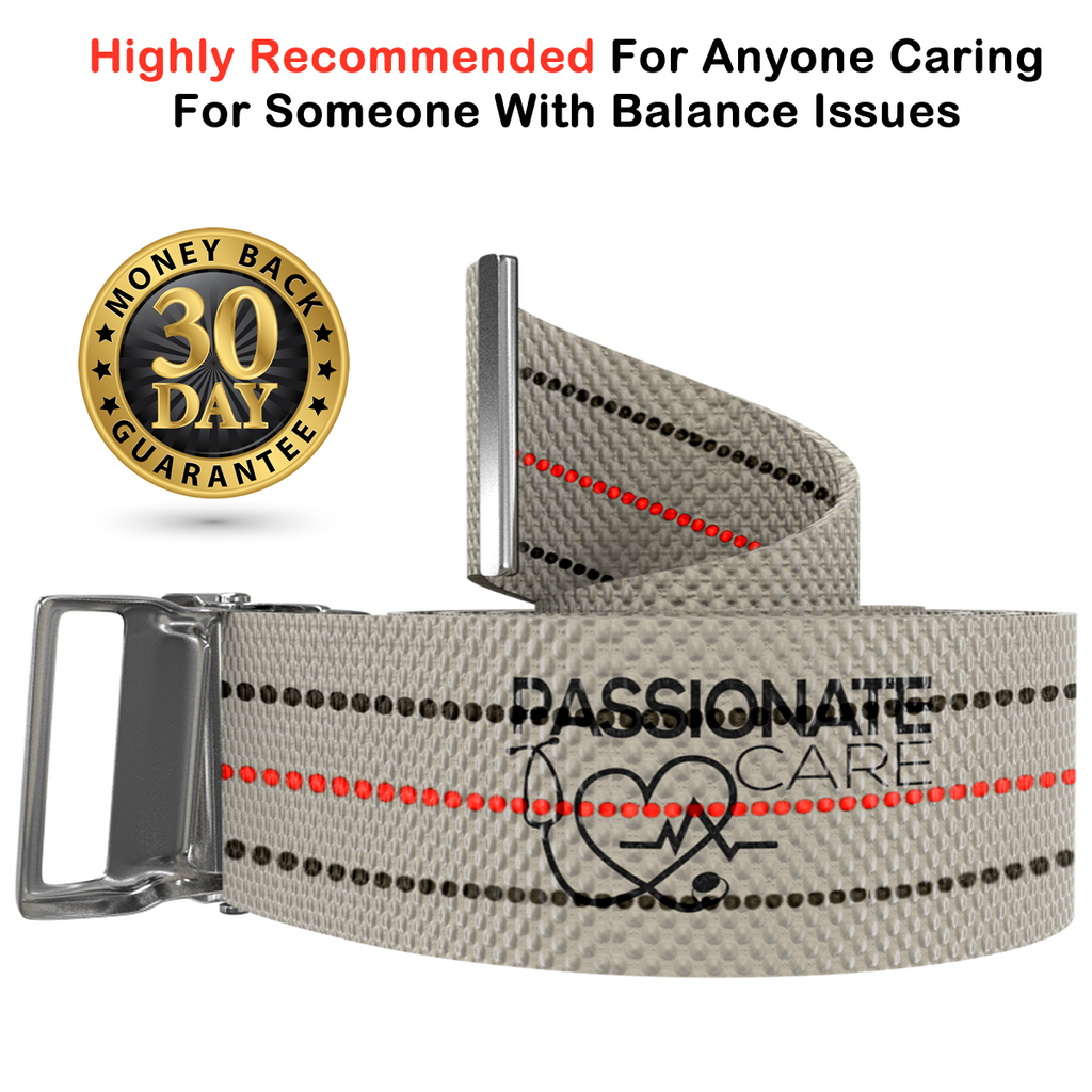 Transfer Belt - 2 For 1 Physical Therapy Gait Belt with Metal Buckle. 60 inch Beige plus a bonus 70 inch Black Strap.